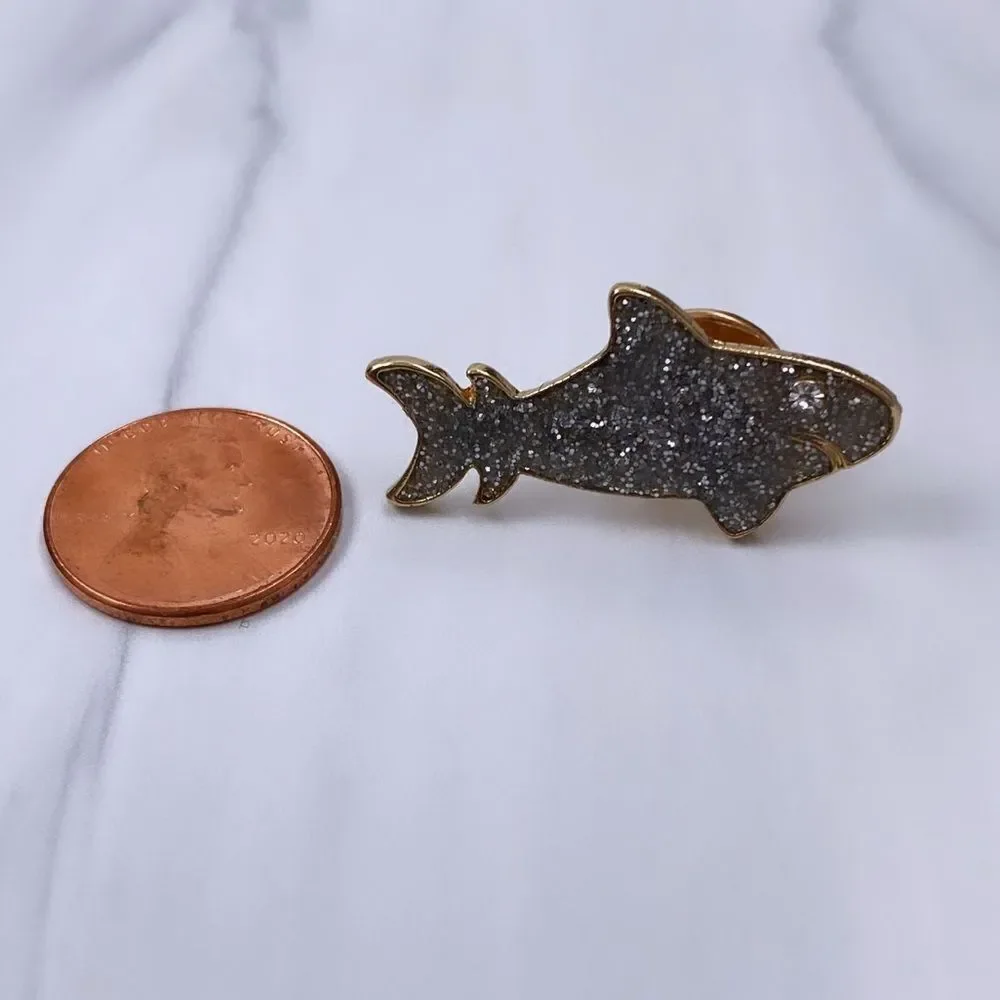 Sparkly Shark Enamel Pin/ Brooch